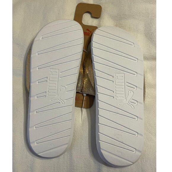 New! Gold Puma Women's Sliders - Size 11 - Picture 2 of 5